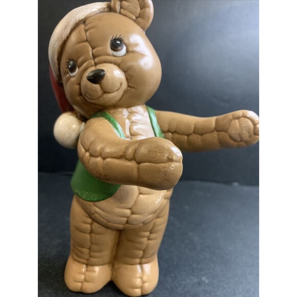 Vintage Hand Painted Kimple Mold Christmas Bear Figurine Rare Santa Xmas VTG - Picture 3 of 9